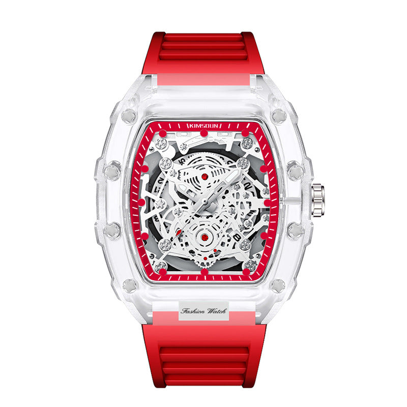 Luxury Sport Watches Waterproof Automatic Mechanical Wristwatch Y2K White Clear Diamond-look like