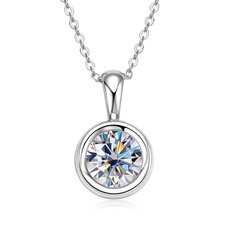 Custom GRA Moissanite Lab-Diamond Bezel Hearts Chrome Necklace Plated Gold 925 Silver For Women Cushion Cut Daily Wear