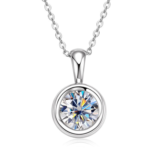 Custom GRA Moissanite Lab-Diamond Bezel Hearts Chrome Necklace Plated Gold 925 Silver For Women Cushion Cut Daily Wear