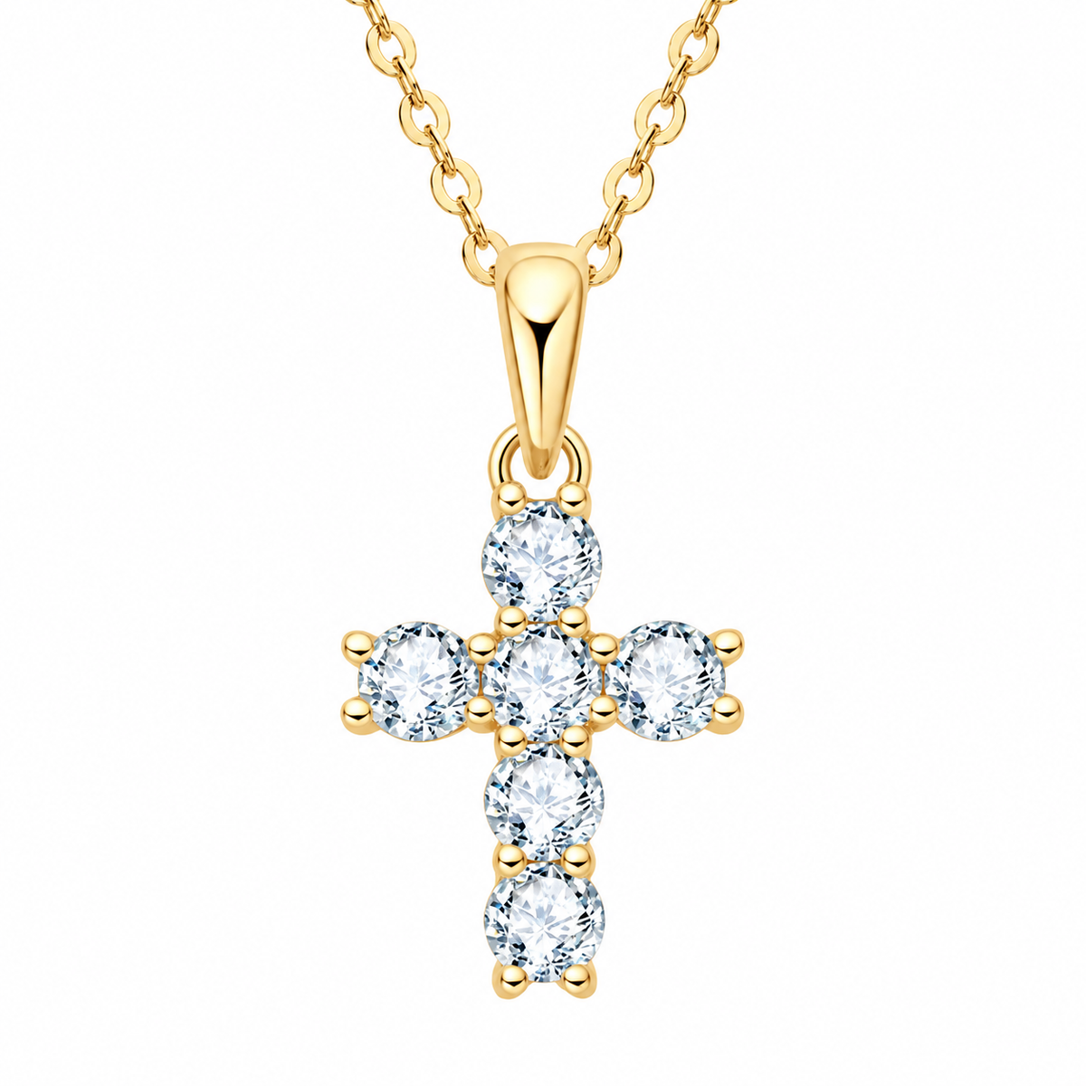 0.6 Carat Moissanite Cross Necklace for Women Mom, 925 Sterling Silver