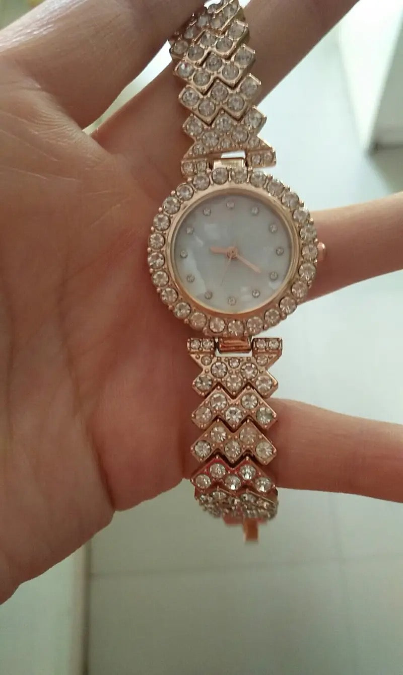 Luxury Diamond Women Watches Waterproof Rose Gold Color