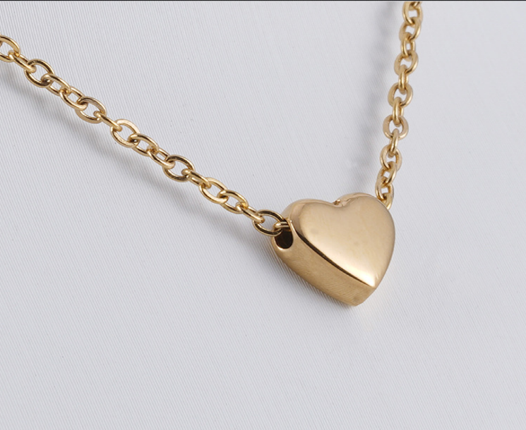 coco 18K Plated Gold Necklace Letter Heart For Women Daily Wear Waterproof AlhambraFour-leaf clover