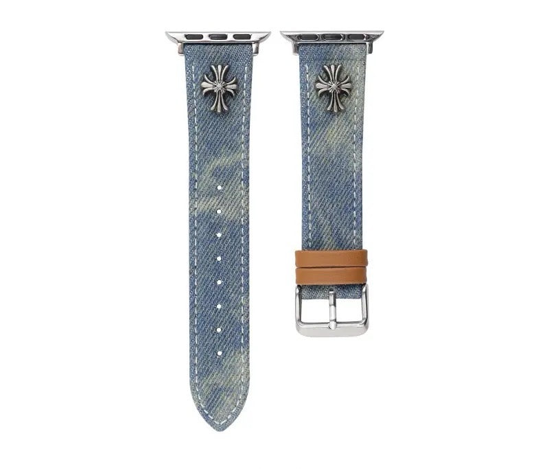 Sport Apple Watch Band fabric Cross Black Blue Punk Gothic Y2K Iwatch Band