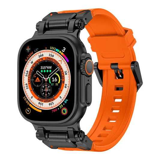 Sport Apple Watch Band Silicone Men Orange Punk Gothic Y2K Iwatch Band Daily Wear Brithday Gift