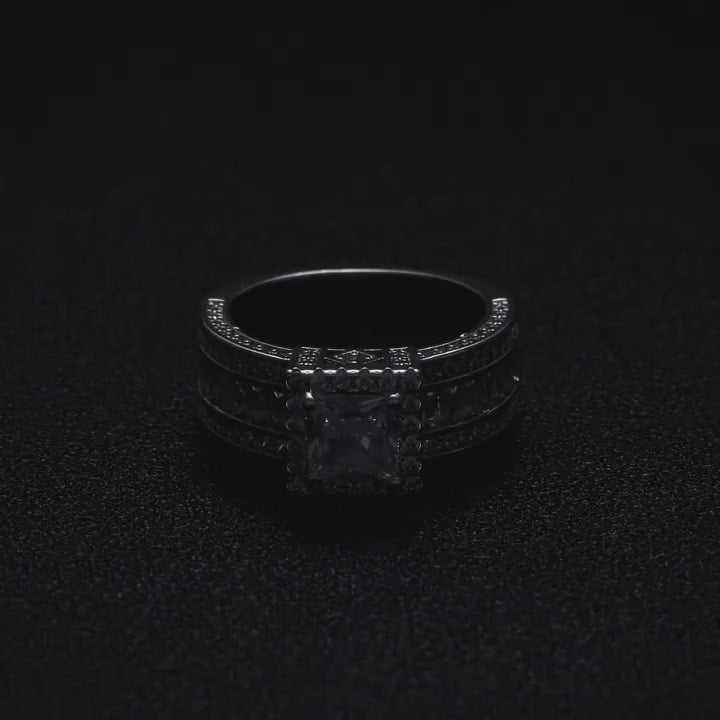 Shiny Halo Ring Inlaid Square Cut Shiny Zircon Elegant Wedding Engagement  Promise Ring For Women & Girls Valentine's Day Jewelry